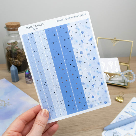 UNDER THE MOON WASHI  - PLANNER STICKER SHEET