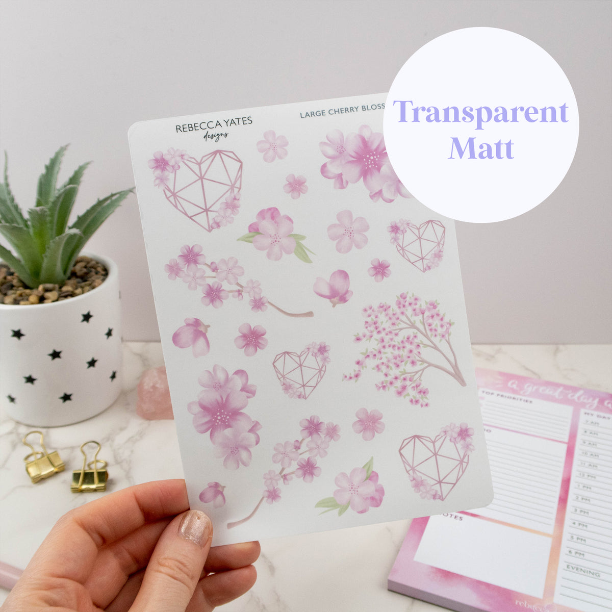 LARGE BLOSSOMS - PLANNER STICKER SHEET - Rebecca Yates