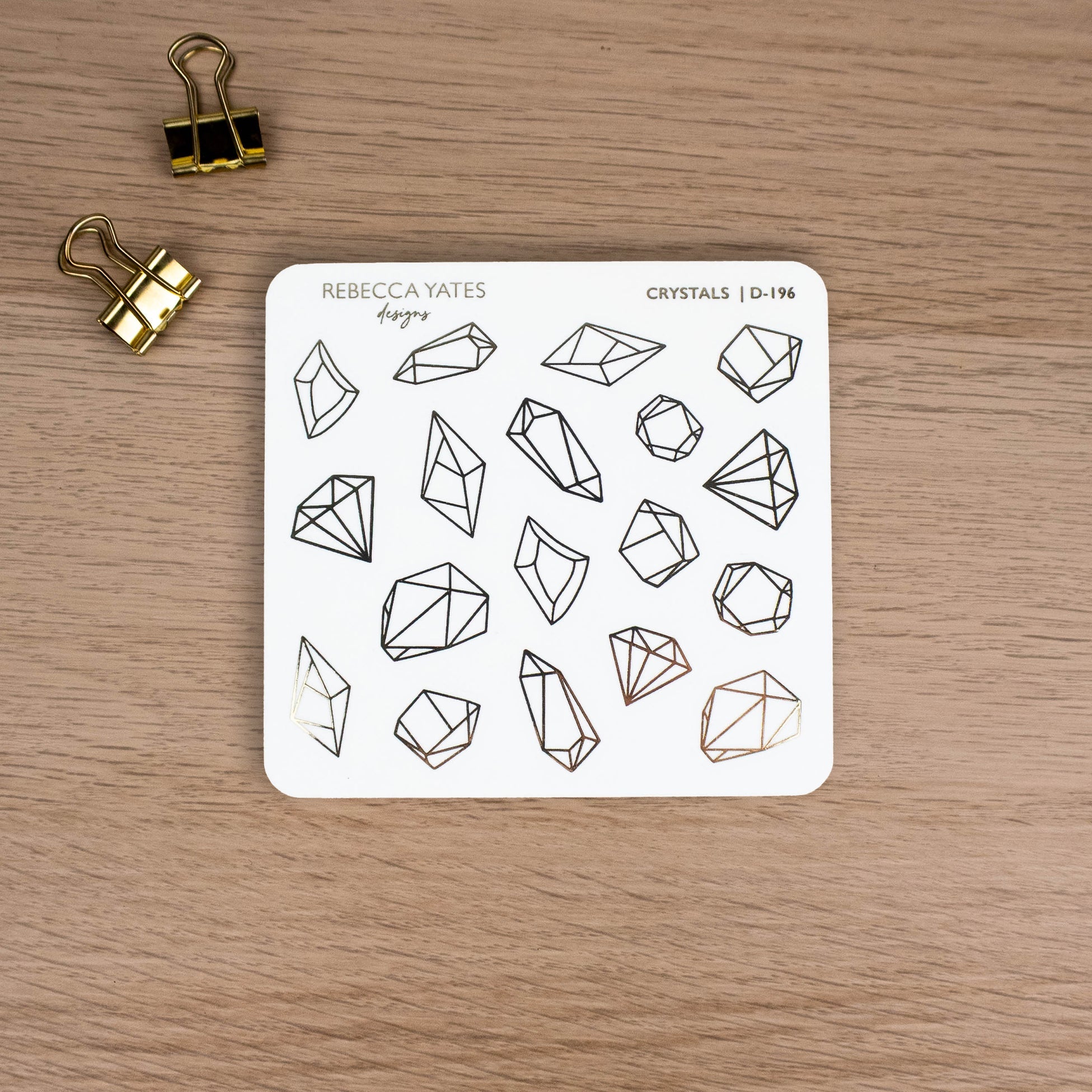 CRYSTALS - FOILED STICKER SHEET - Rebecca Yates