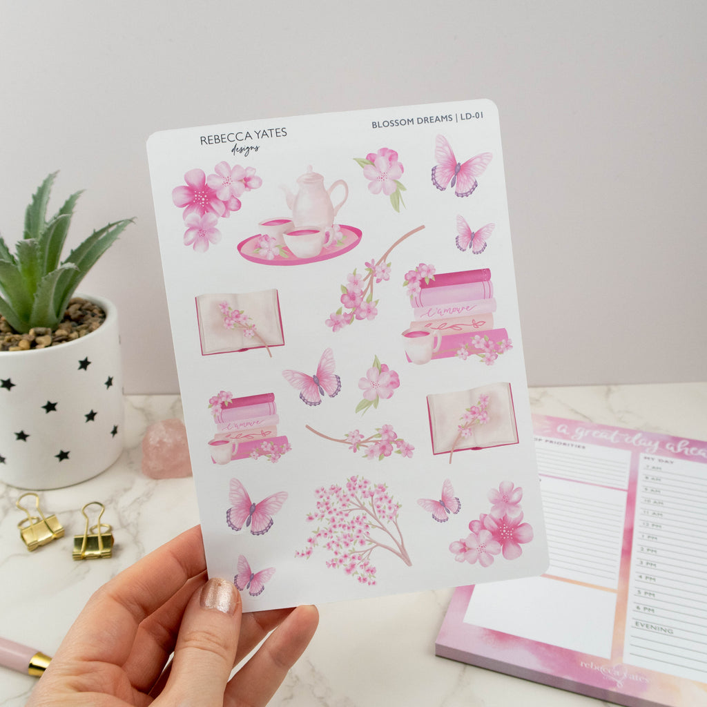 BLOSSOM DREAMS - PLANNER STICKER SHEET - Rebecca Yates