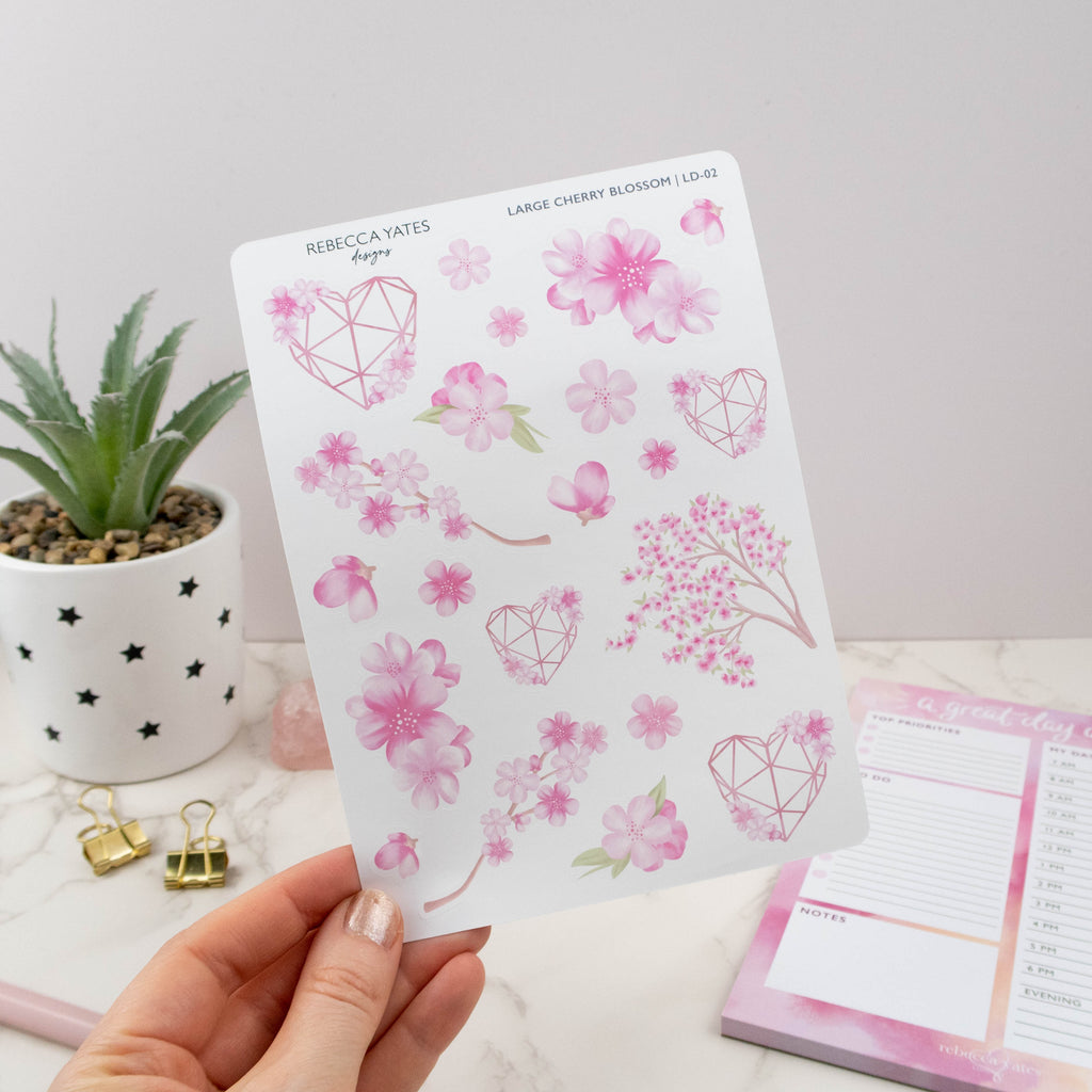 LARGE BLOSSOMS - PLANNER STICKER SHEET - Rebecca Yates