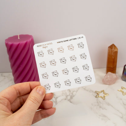 WRITE SOME LETTERS - FOILED ICON PLANNER STICKERS - Rebecca Yates