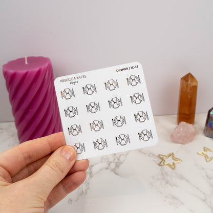 DINNER - FOILED ICON PLANNER STICKERS - Rebecca Yates