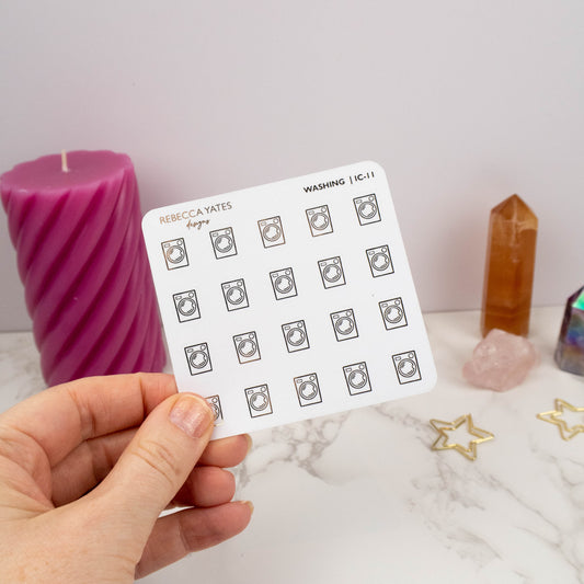 WASHING - FOILED ICON PLANNER STICKERS