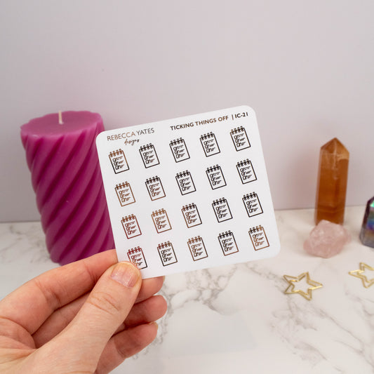 TICKING THINGS OFF  - FOILED ICON PLANNER STICKERS