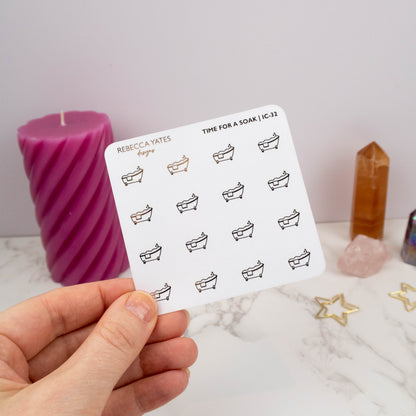 TIME FOR A SOAK - FOILED ICON PLANNER STICKERS - Rebecca Yates