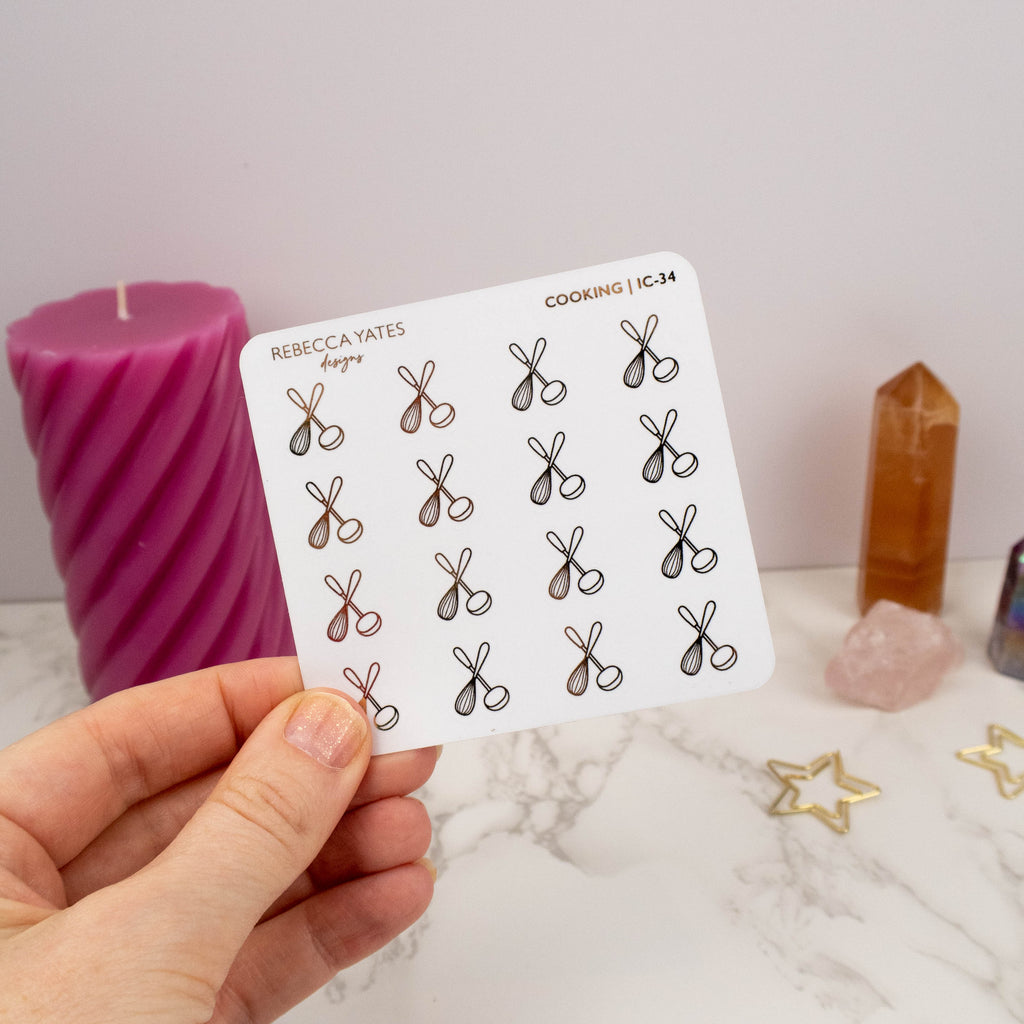 COOKING - FOILED ICON PLANNER STICKERS - Rebecca Yates