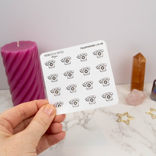 TELEPHONES - FOILED ICON PLANNER STICKERS