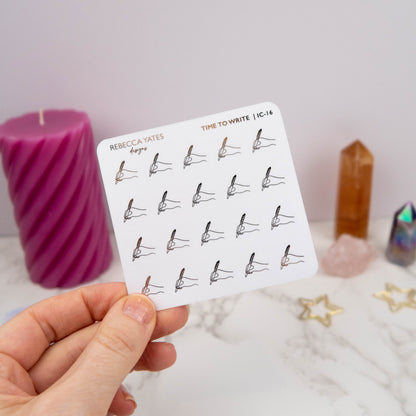 TIME TO WRITE - FOILED ICON PLANNER STICKERS - Rebecca Yates