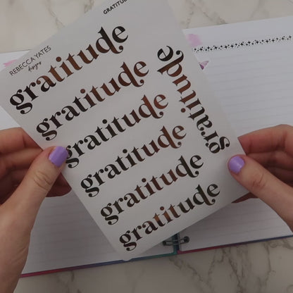 GRATITUDE - LARGE SCRIPT STICKERS