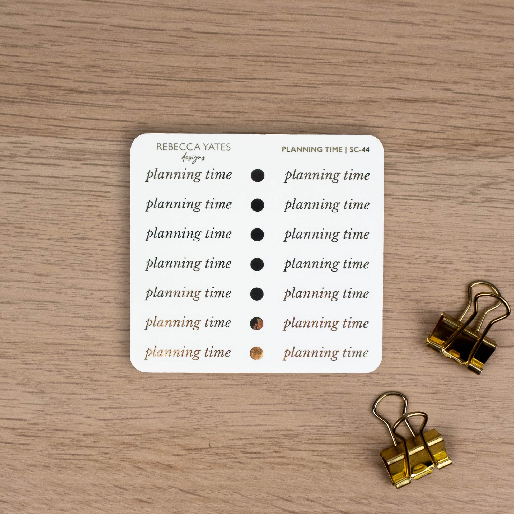 PLANNING TIME - FOILED SCRIPT STICKERS - Rebecca Yates