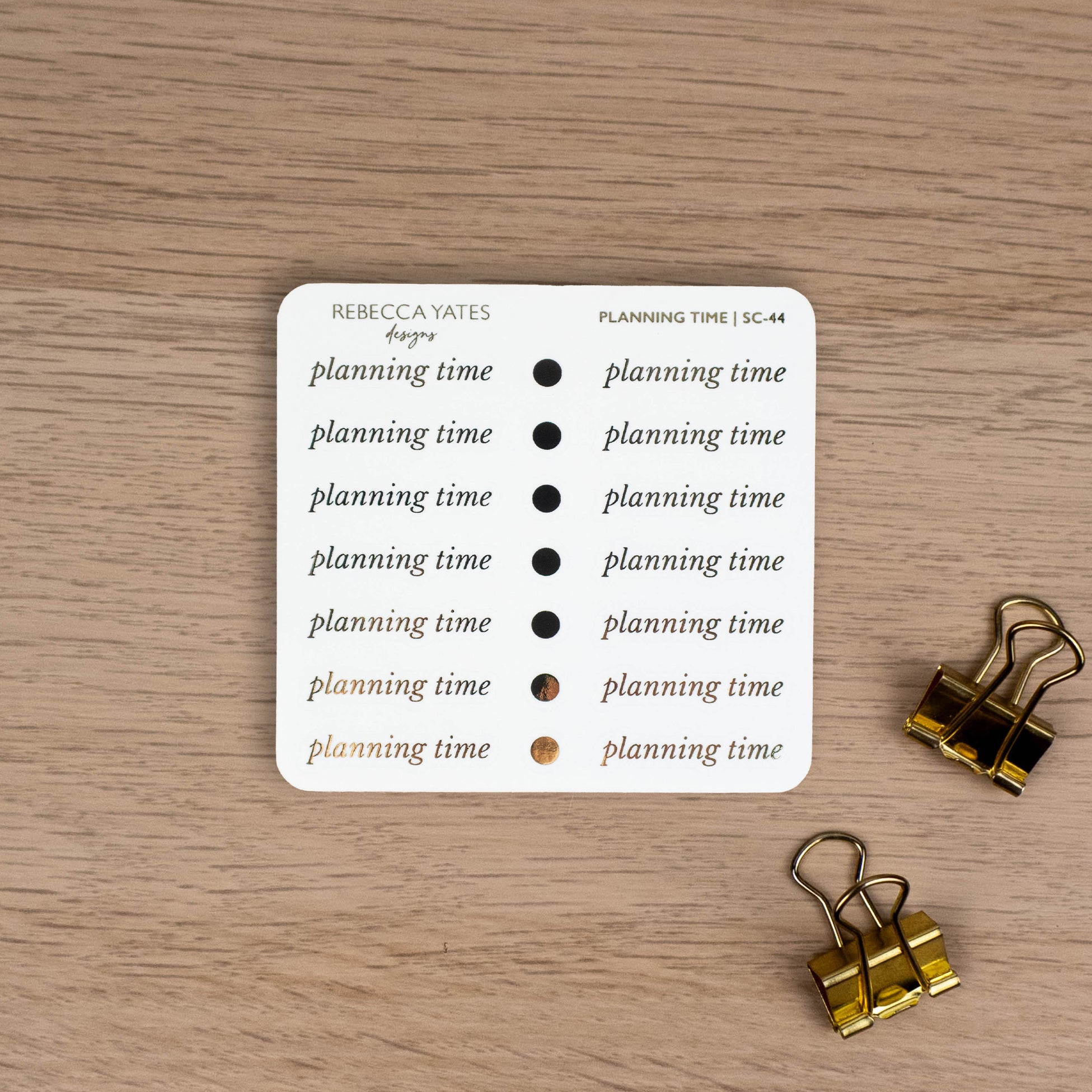 PLANNING TIME - FOILED SCRIPT STICKERS - Rebecca Yates