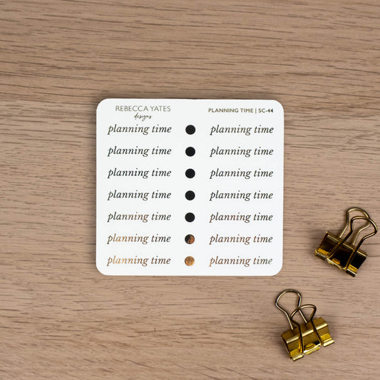 PLANNING TIME - FOILED SCRIPT STICKERS - Rebecca Yates