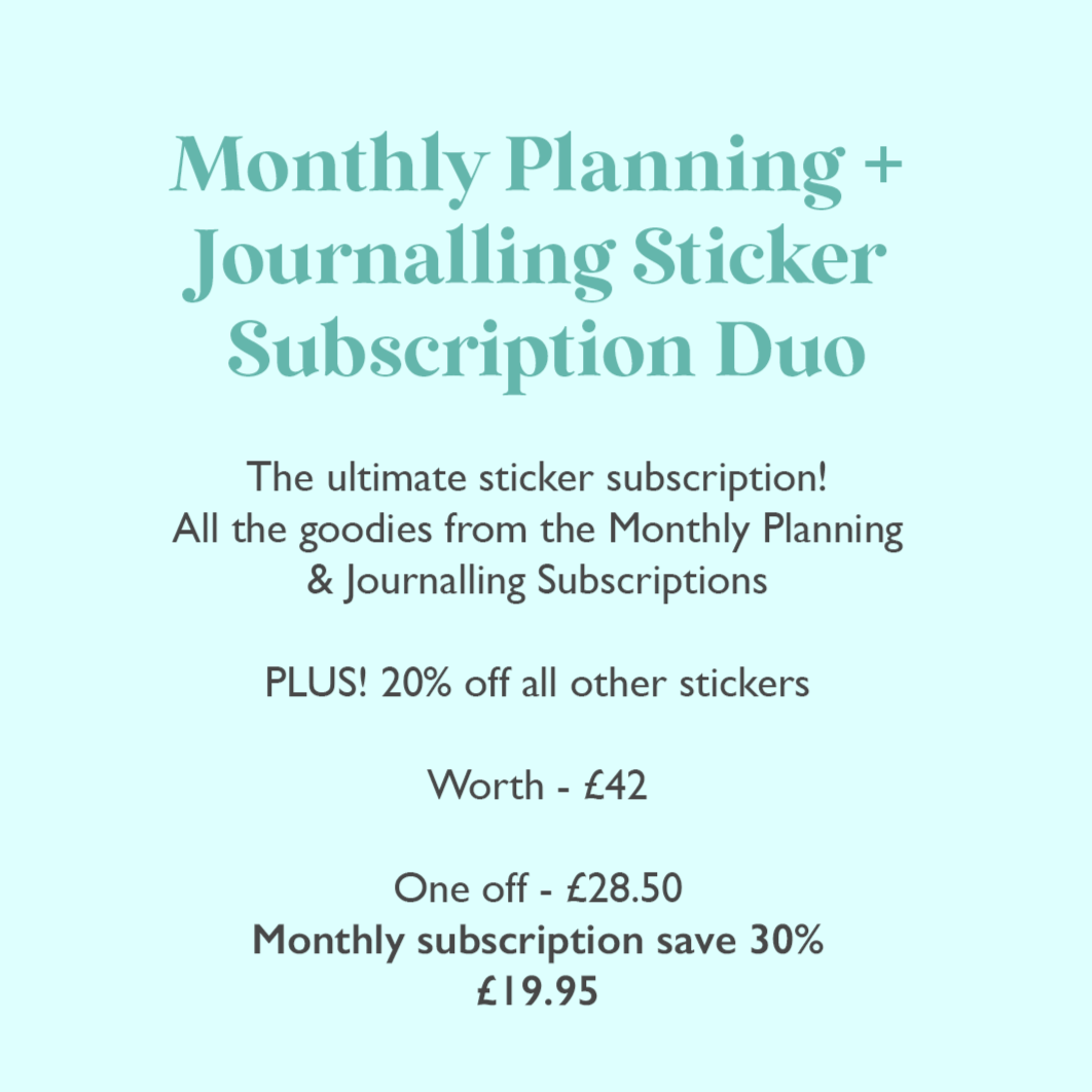 MONTHLY PLANNING + JOURNALLING STICKER SUBSCRIPTION