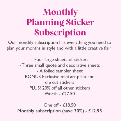 MONTHLY PLANNING STICKER SUBSCRIPTION