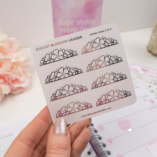 CHERRY BLOSSOM HEADERS - FOILED PLANNER STICKERS