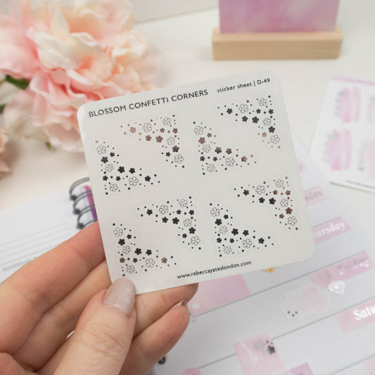 BLOSSOM CONFETTI CORNERS- FOILED PLANNER STICKERS