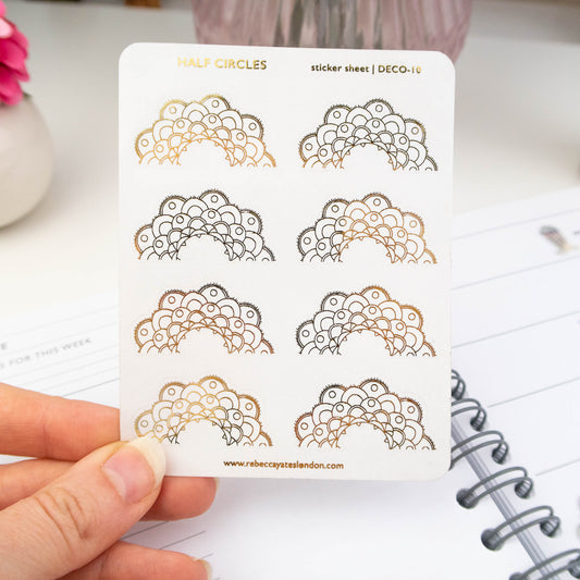 DECORATIVE HALF CIRCLES - FOILED STICKERS