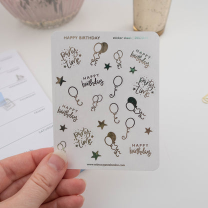 HAPPY BIRTHDAY - FOILED PLANNER STICKERS