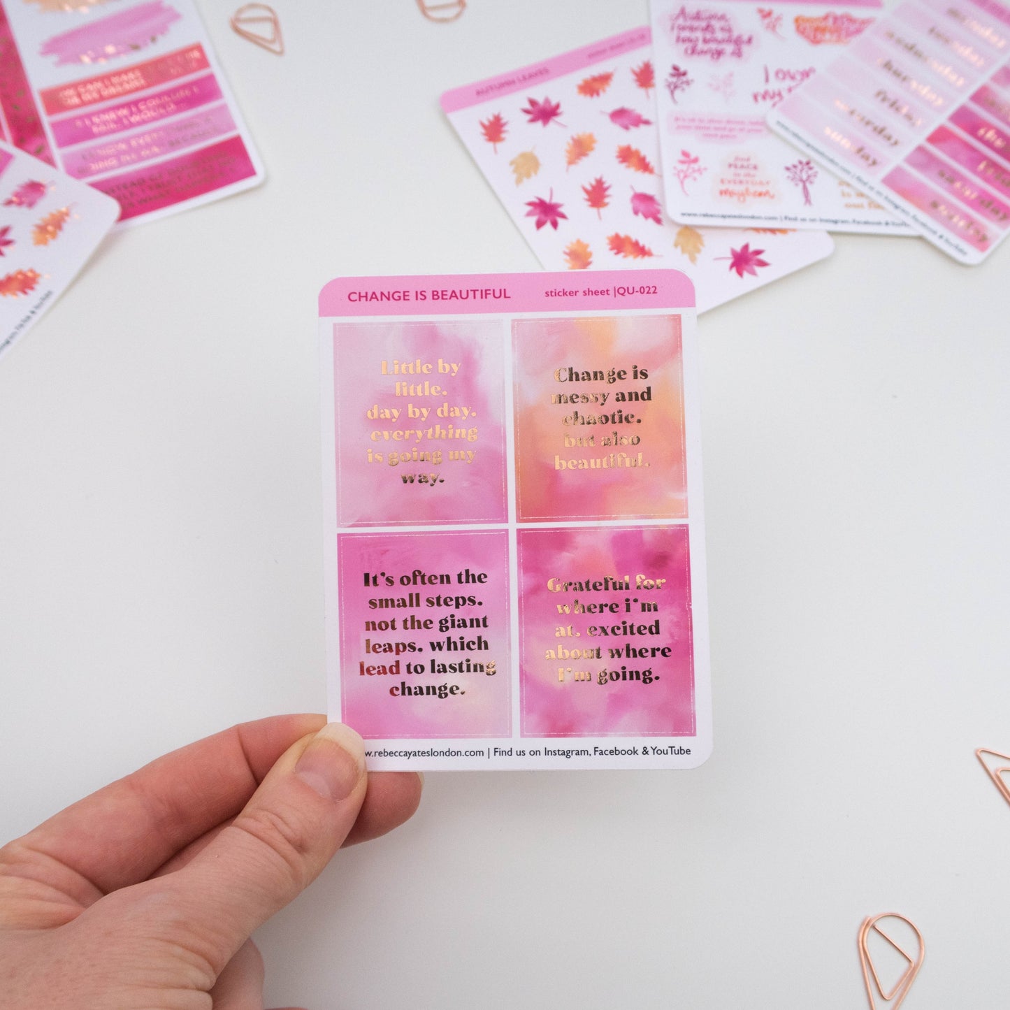 CHANGE IS BEAUTIFUL - FOILED QUOTE STICKERS