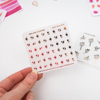 MINI LEAF CLUSTERS - FOILED PLANNER STICKERS - Rebecca Yates