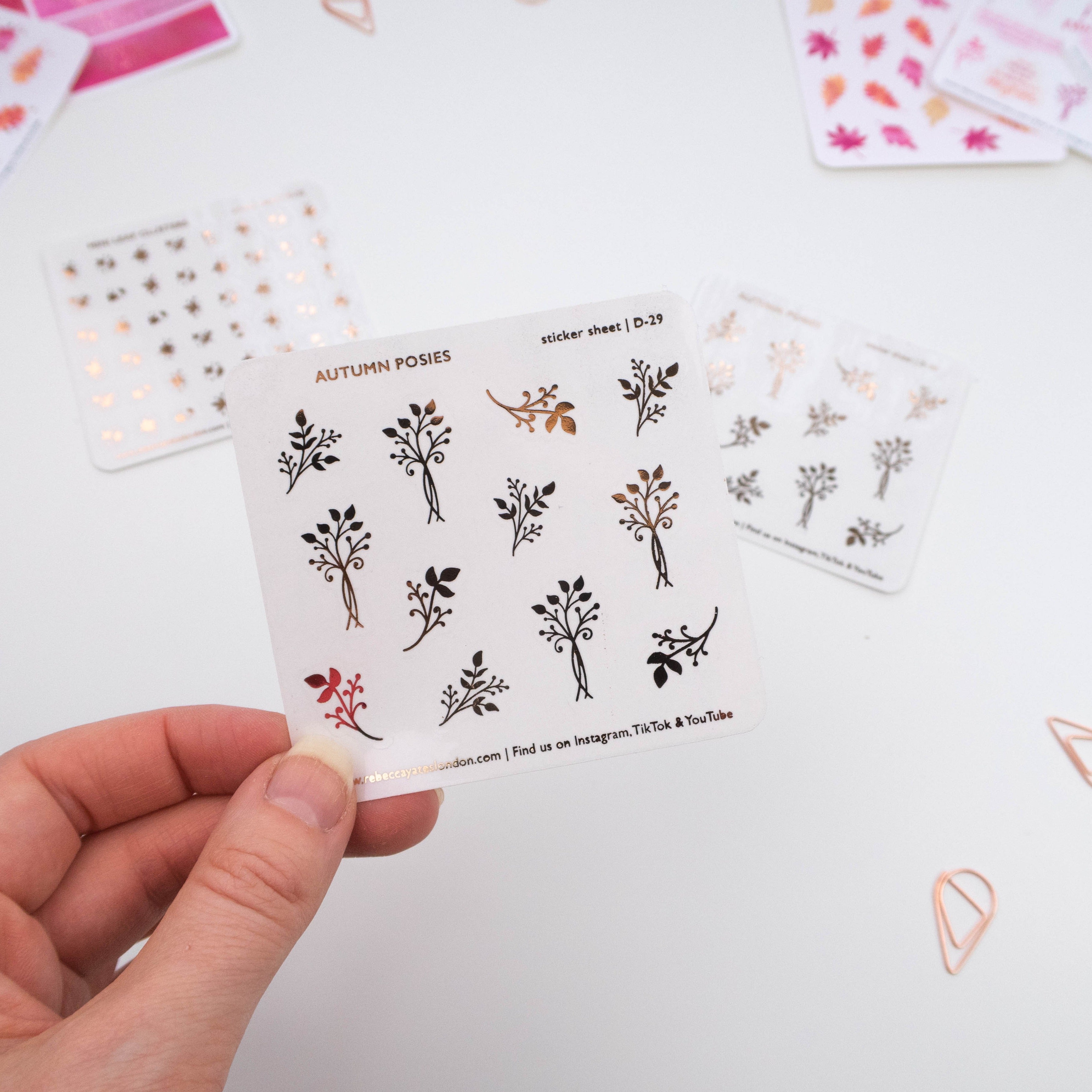 AUTUMN POSIES - FOILED PLANNER STICKERS - Rebecca Yates