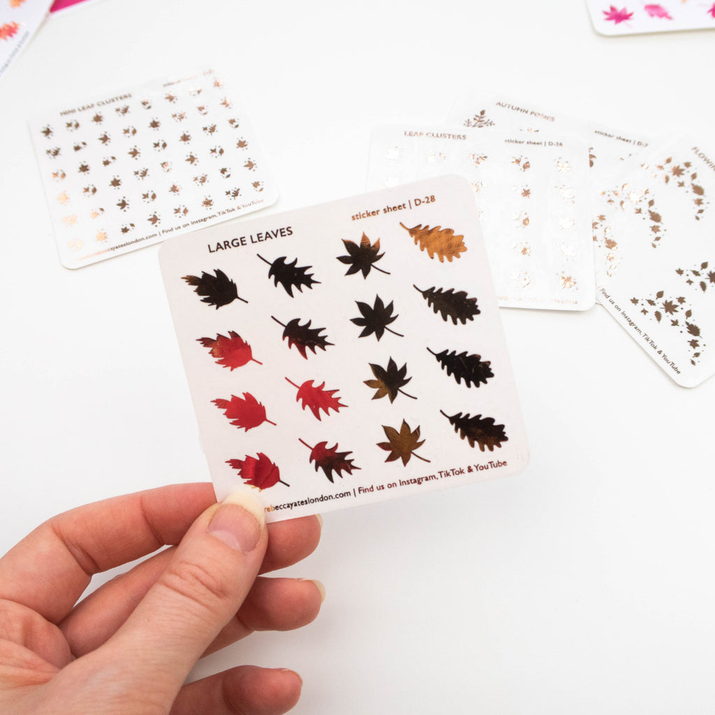 LARGE LEAVES - FOILED PLANNER STICKERS - Rebecca Yates
