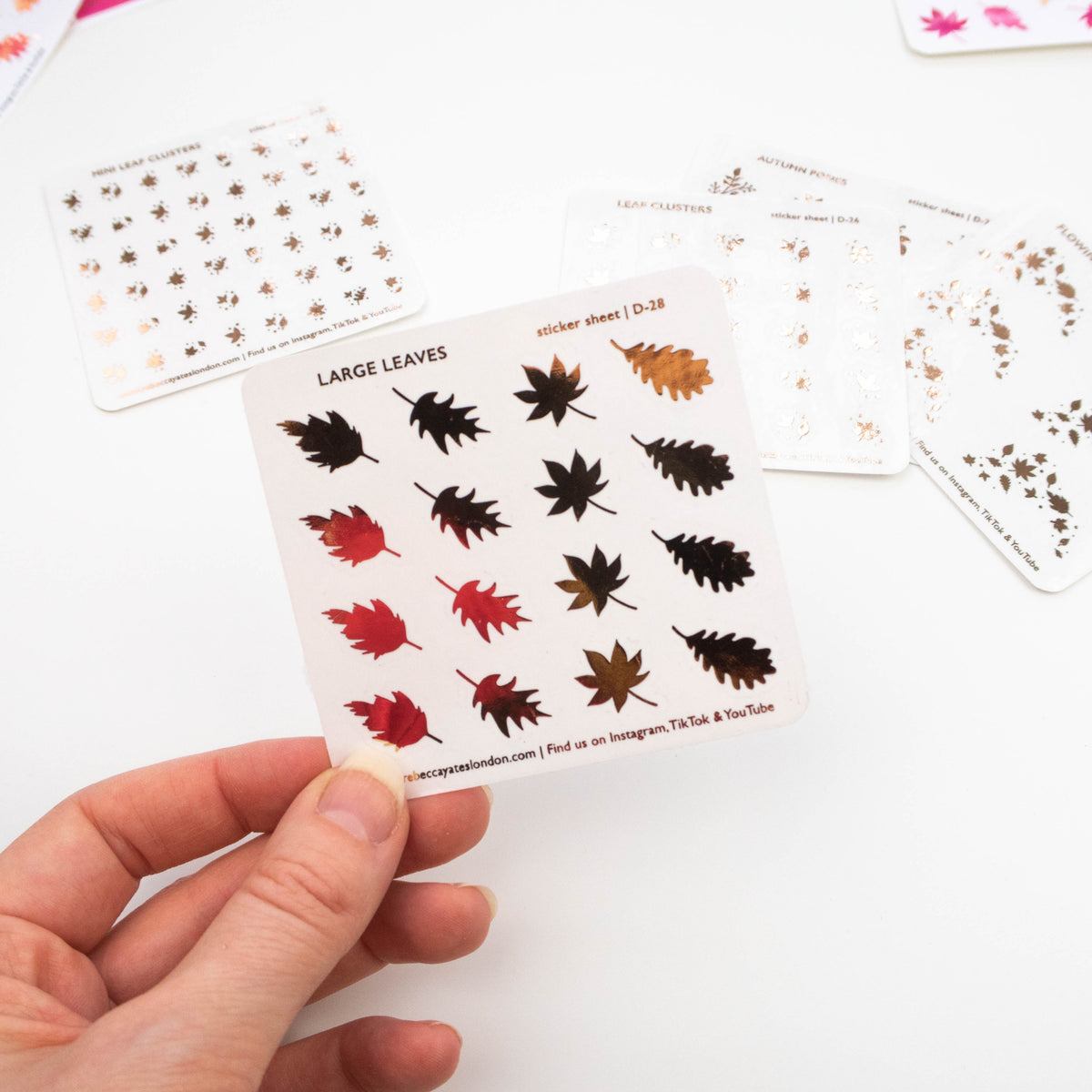 LARGE LEAVES - FOILED PLANNER STICKERS - Rebecca Yates