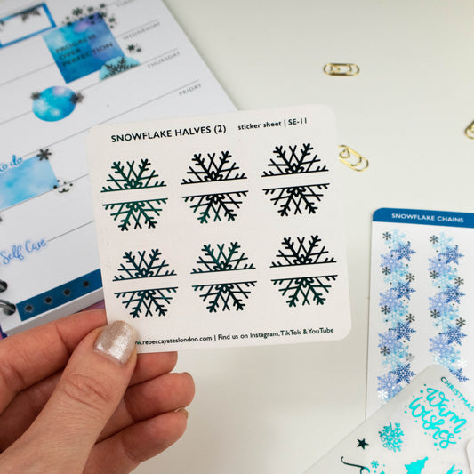 SNOWFLAKE HALVES 2 - FOILED PLANNER STICKERS