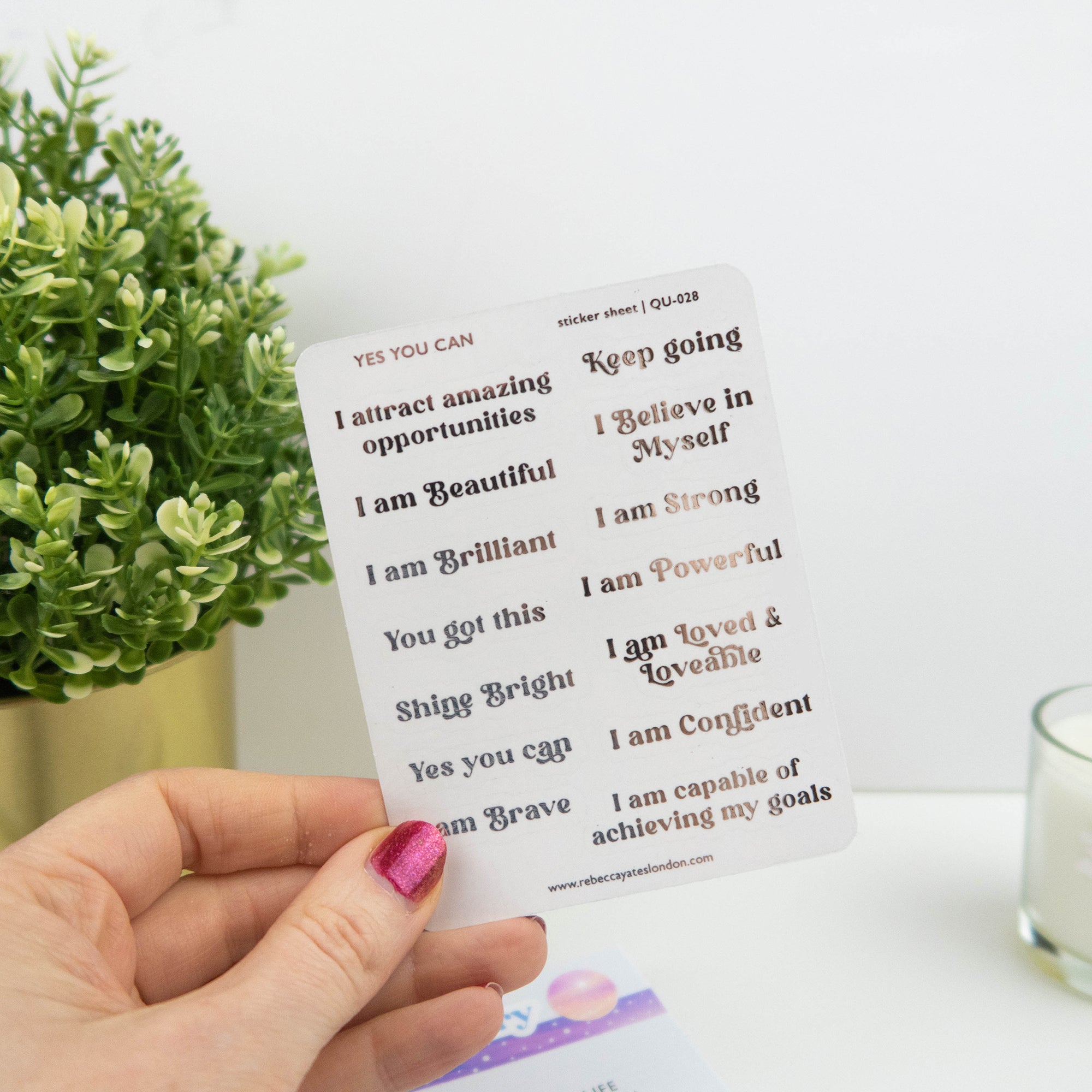 YES YOU CAN - FOILED PLANNER STICKER QUOTES - Rebecca Yates