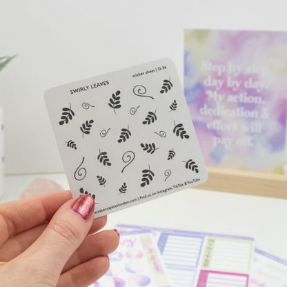 SWIRLY LEAVES - FOILED PLANNER STICKERS - Rebecca Yates