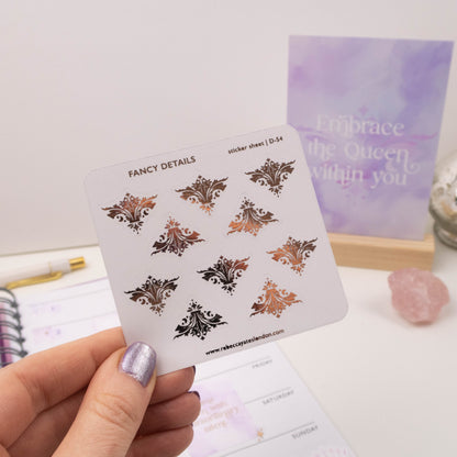 FANCY DETAILS - FOILED STICKER SHEET - Rebecca Yates