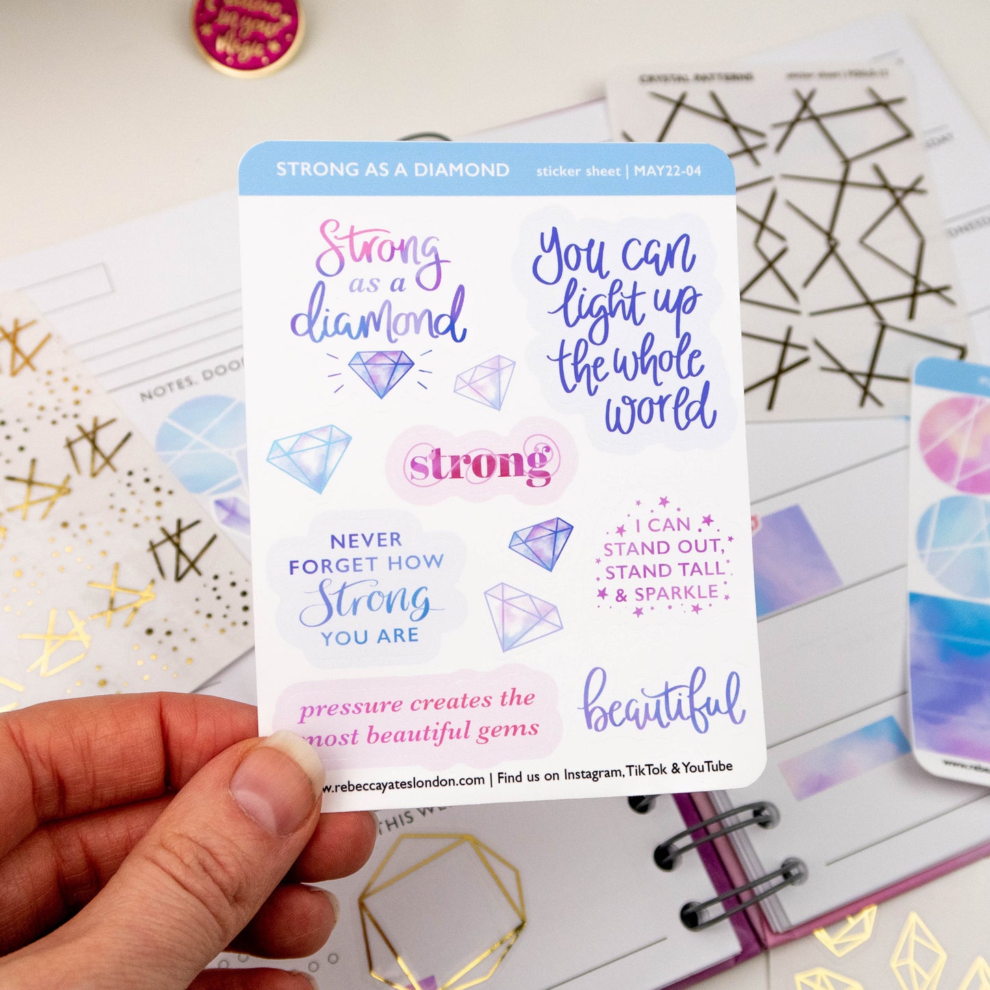 STRONG AS A DIAMOND - PLANNER STICKER SHEET