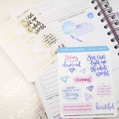 STRONG AS A DIAMOND - PLANNER STICKER SHEET