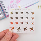 COME FLY WITH ME - FOILED PLANNER STICKERS - Rebecca Yates