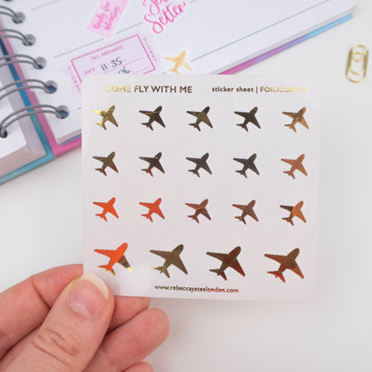 COME FLY WITH ME - FOILED PLANNER STICKERS