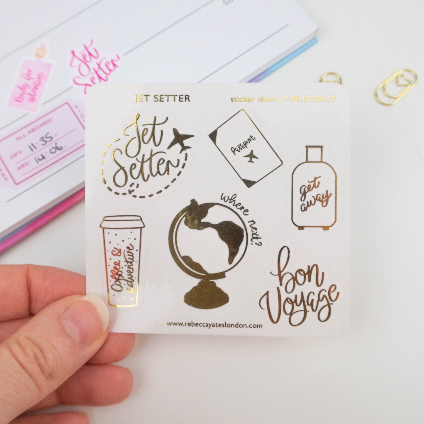 JET SETTER - FOILED PLANNER STICKERS