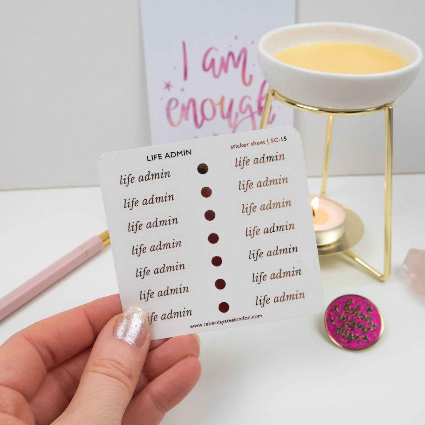 LIFE ADMIN - FOILED SCRIPT STICKERS