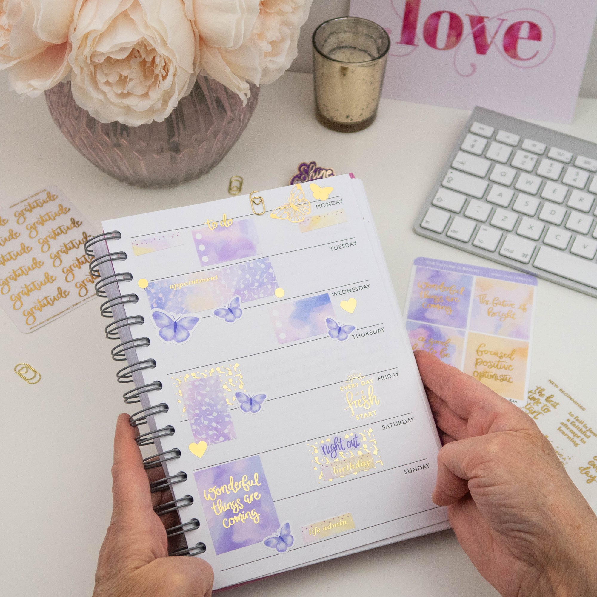 NEW BEGINNINGS - FOILED PLANNER STICKER QUOTES - Rebecca Yates