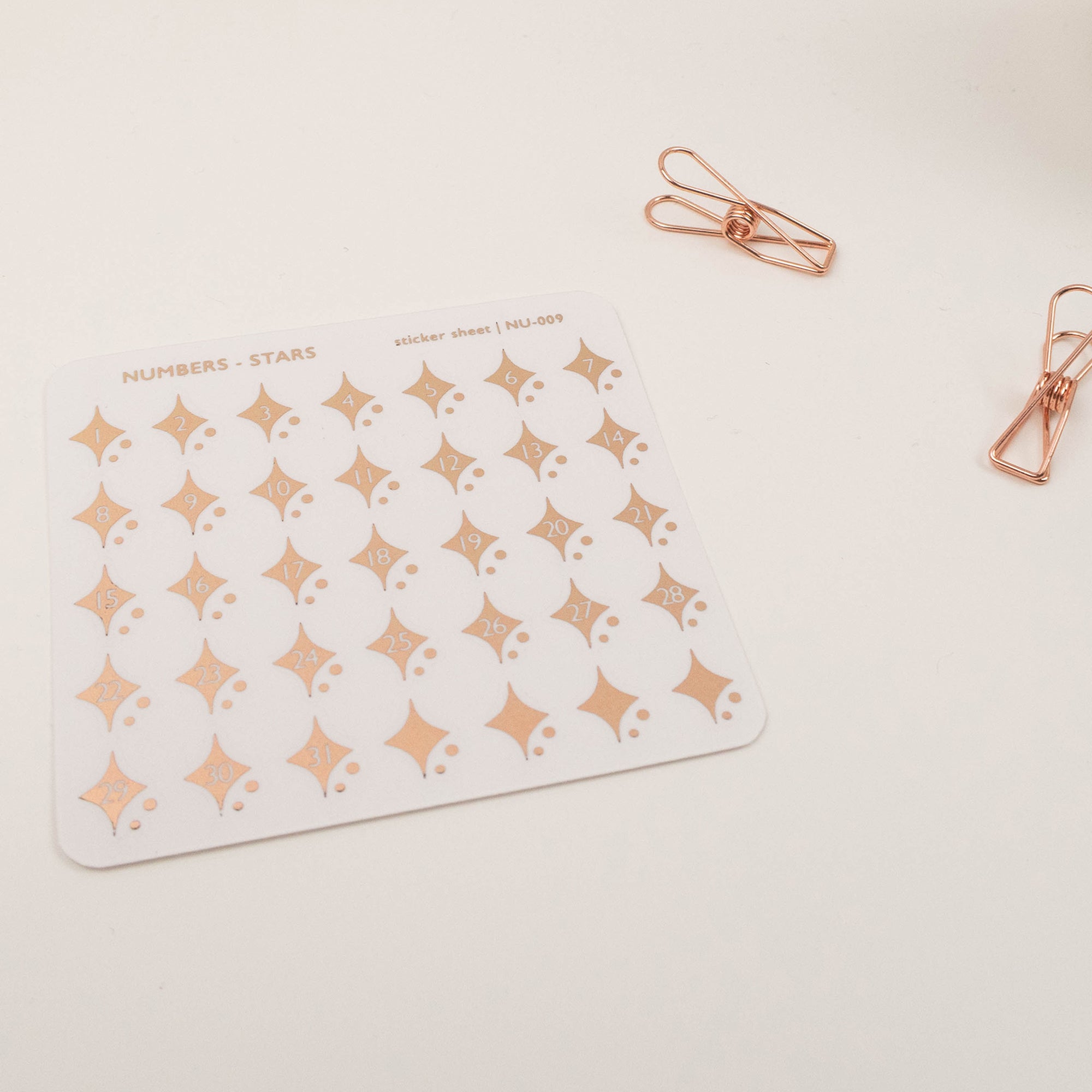 STARS NUMBERS - FOILED PLANNER STICKERS - Rebecca Yates