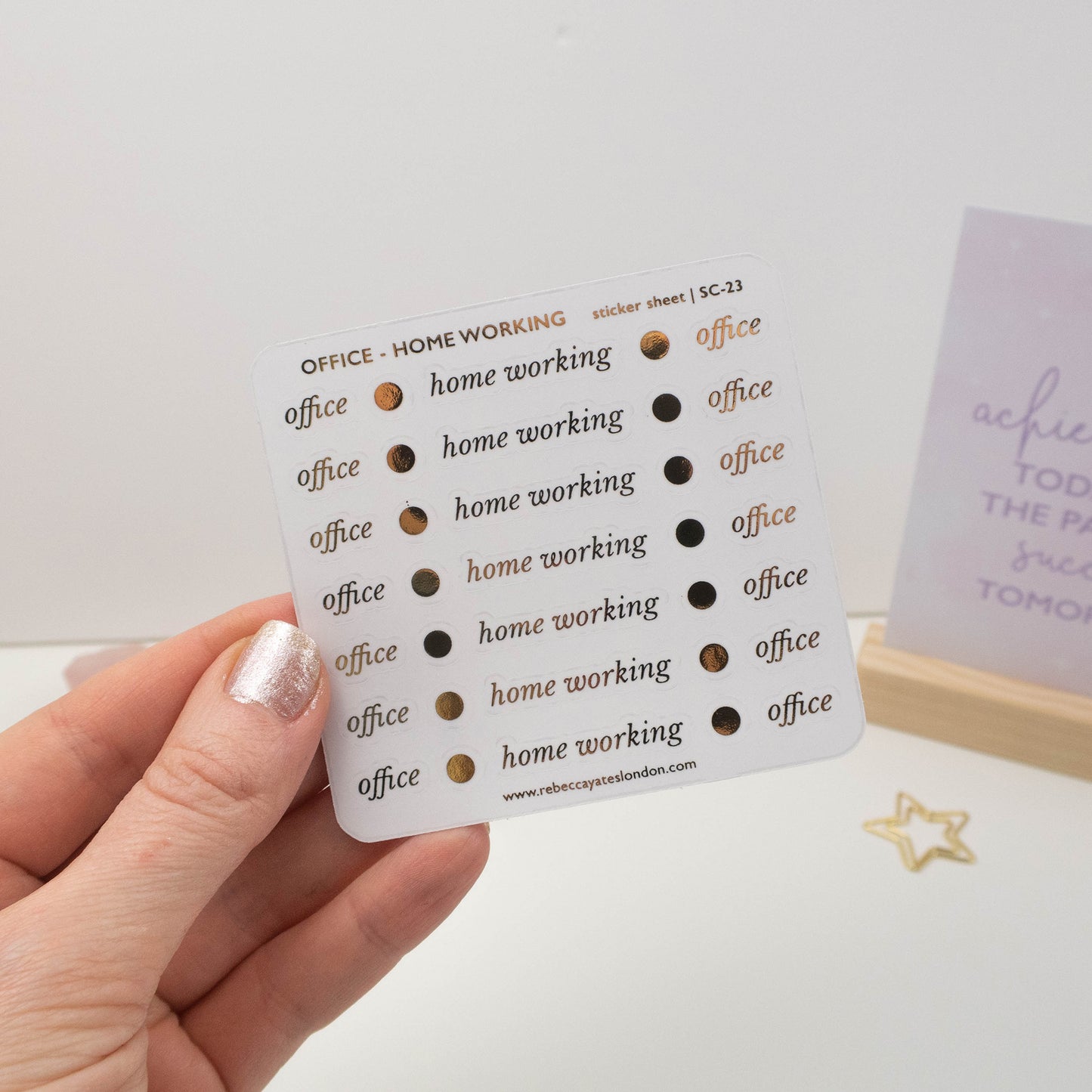 OFFICE / HOME WORKING - FOILED SCRIPT STICKERS