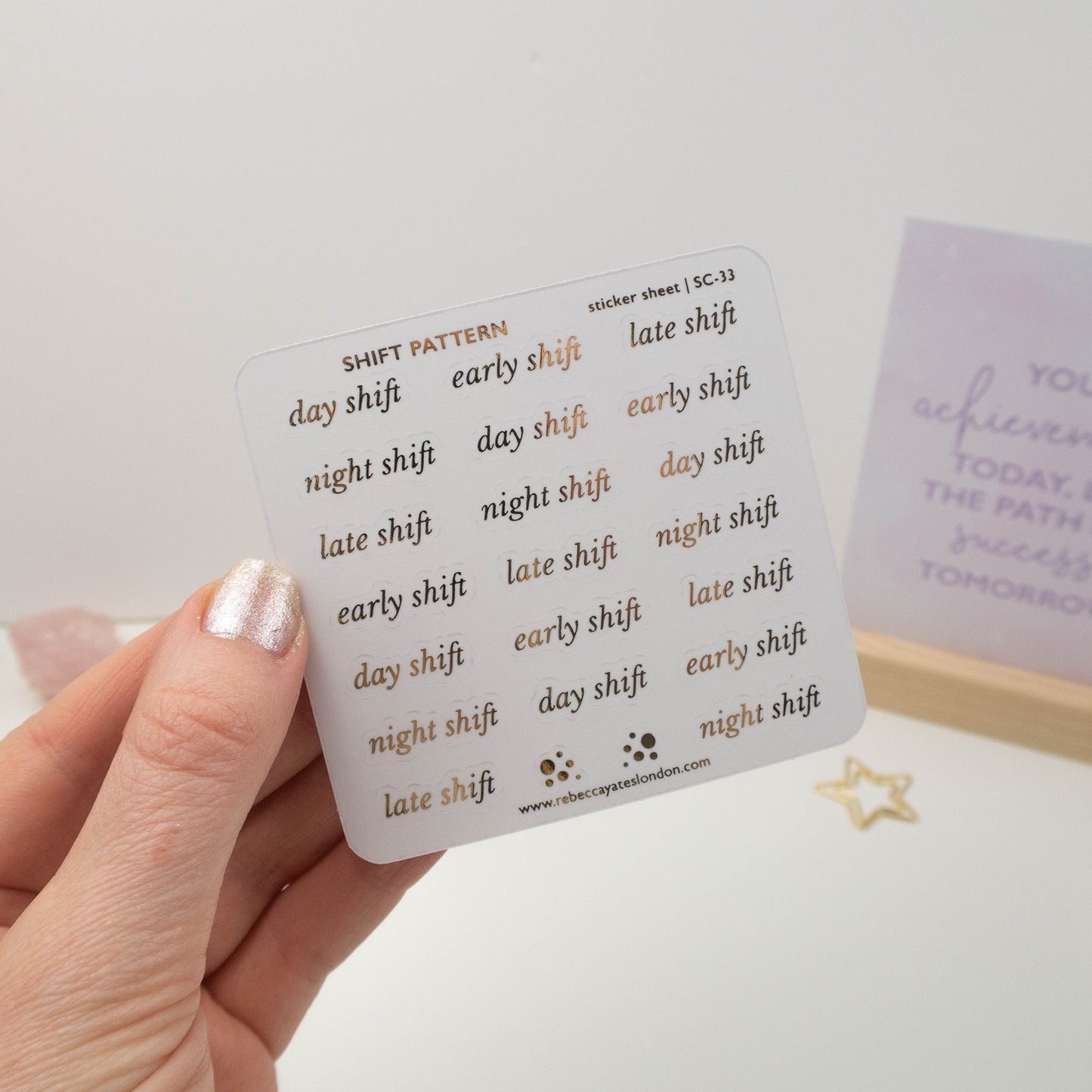 SHIFT PATTERN - FOILED SCRIPT STICKERS