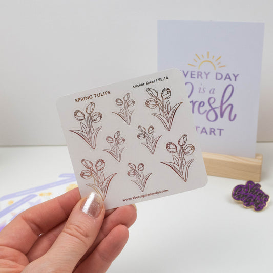 SPRING TULIPS - FOILED PLANNER STICKERS - Rebecca Yates