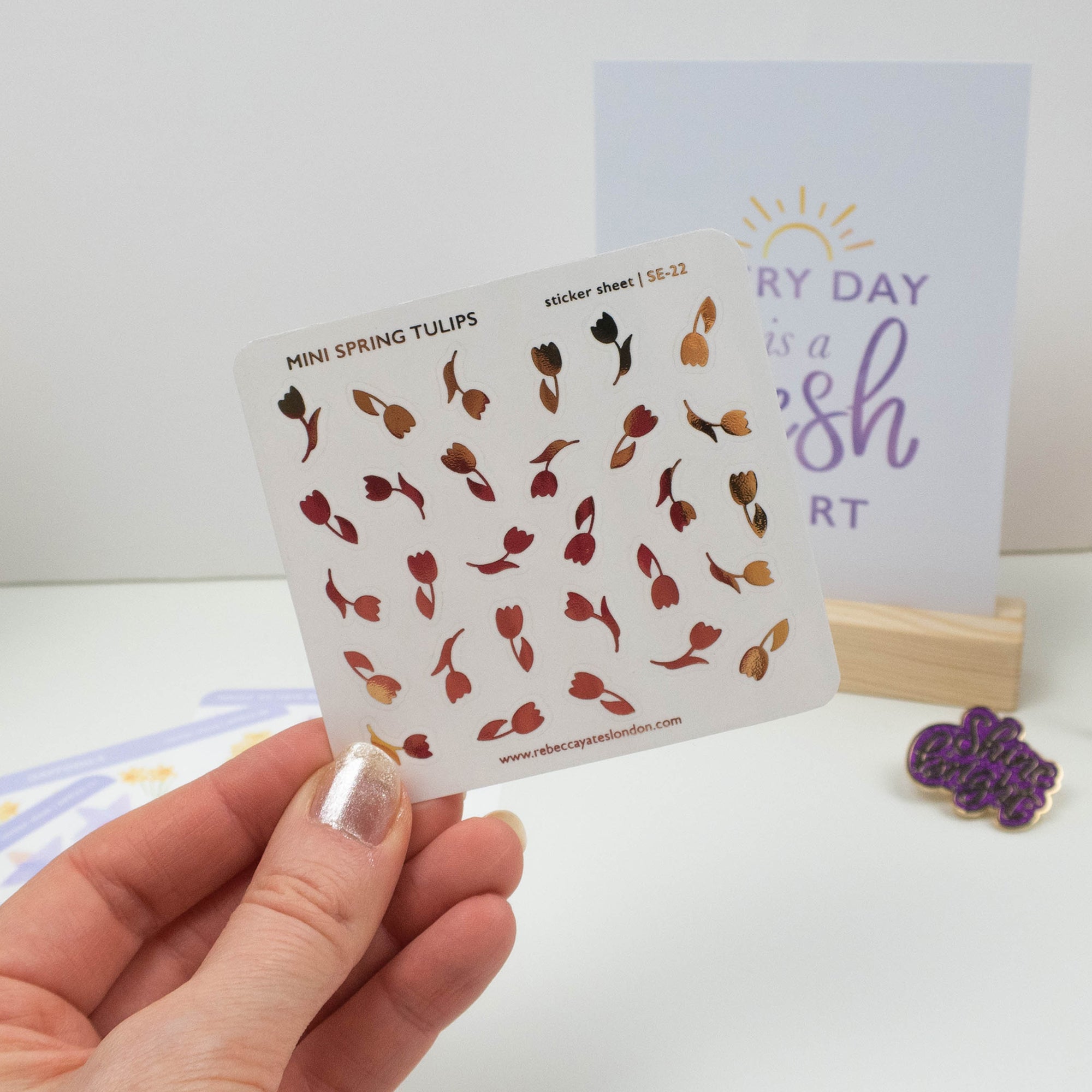 MINI SPRING TULIPS - FOILED PLANNER STICKERS - Rebecca Yates