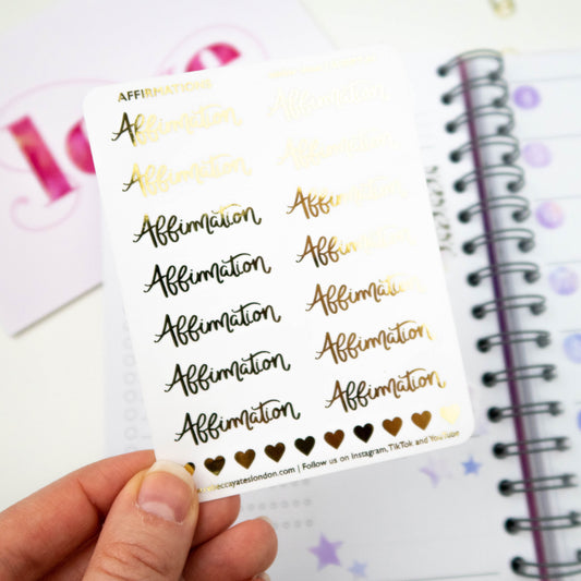 AFFIRMATIONS - FOILED PLANNER STICKERS