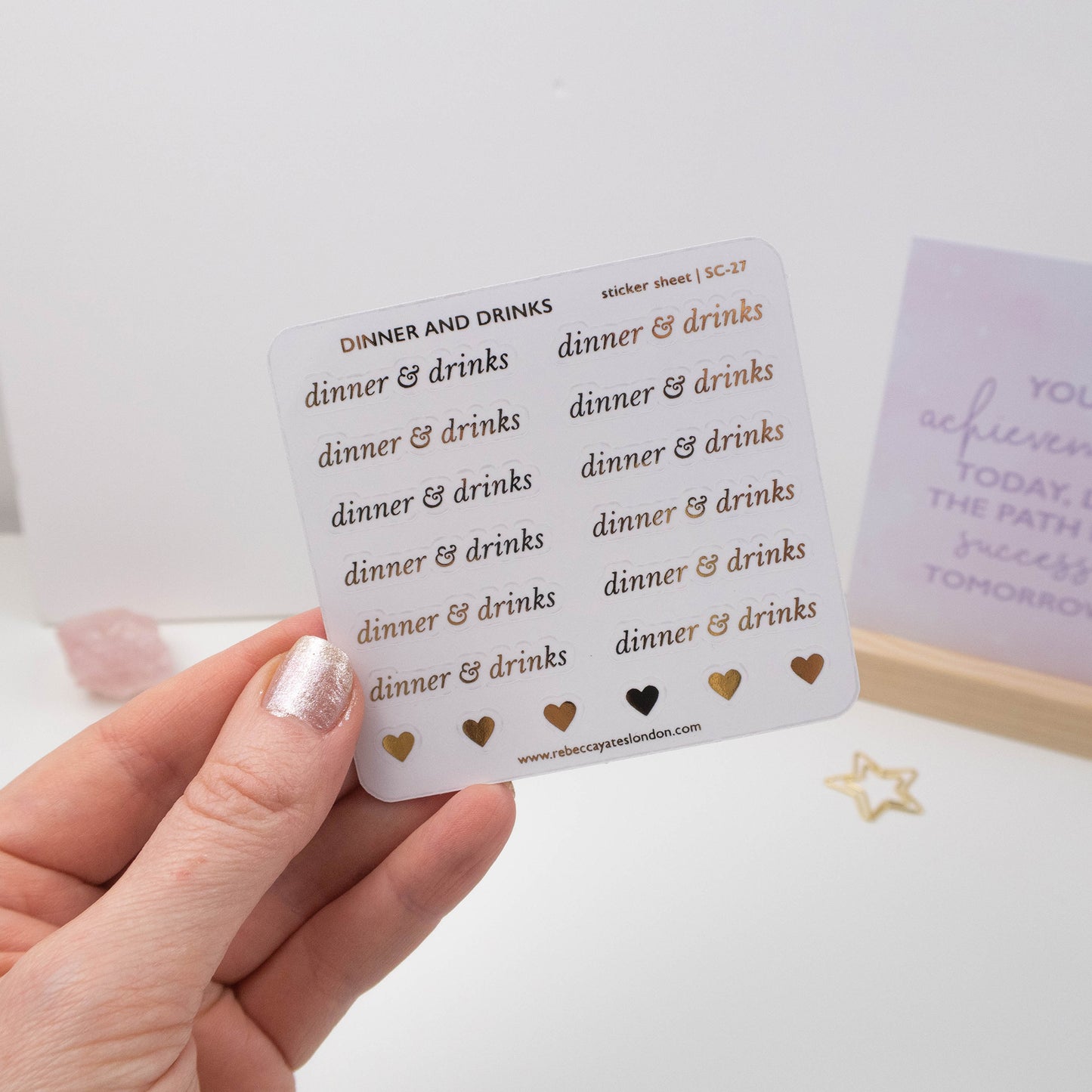 DINNER & DRINKS - FOILED SCRIPT STICKERS